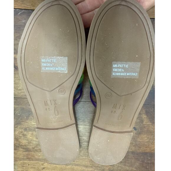 Mix No. 6 Pattie Sandal Women's Size 6 Rainbow Jelly Slide Slip On Sandals - Picture 3 of 4